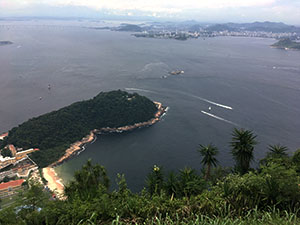 The view from the Sugarloaf onto the city of Niteroi in southeast Brazil.