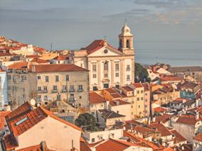 A view to Alfama the old city of Lisbon