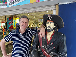 The photo of me and pirate in George street shopping Nassau.