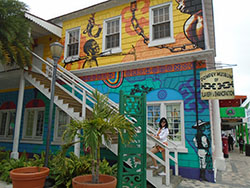 The Pompey Museum - the building in brilliant colors. 