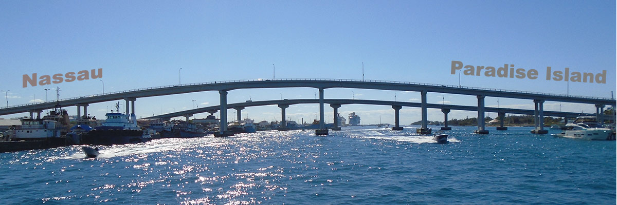 Two bridges connecting Nassau with Paradise Island.