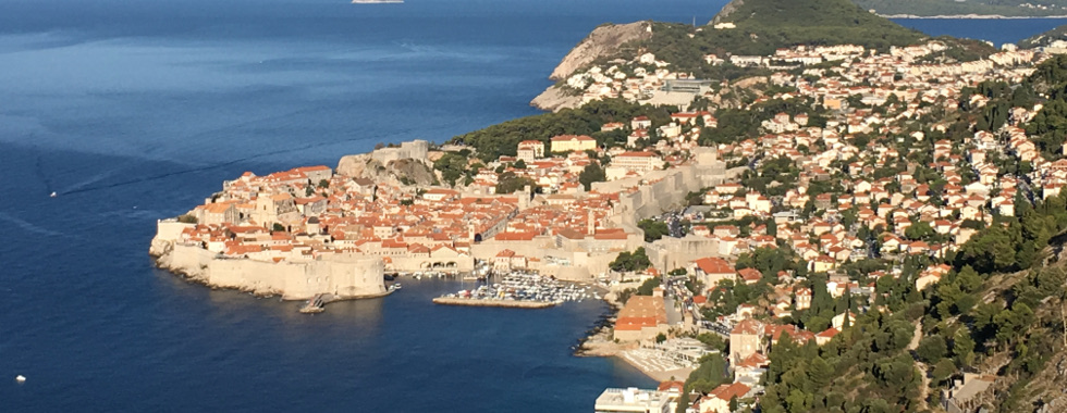 Dubrovnik old city viewed from nearby Vidicovac, above the city.