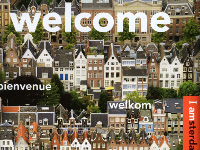 The Amsterdam welcome poster at the Schiphol airport.