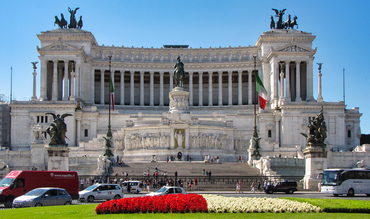 The image of the Altar of the Fatherland in Rome