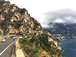The image of the road driving along the Amalfi Coast