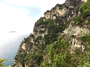 The image of the road driving along the Amalfi Coast