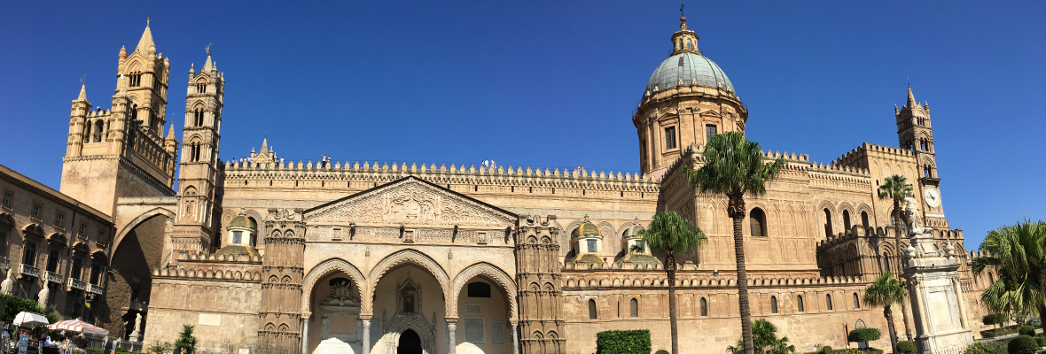 The panorama image of the Palermo Cathedral. 