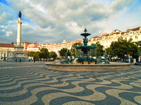 Details from the cobblestone street, Lisbon