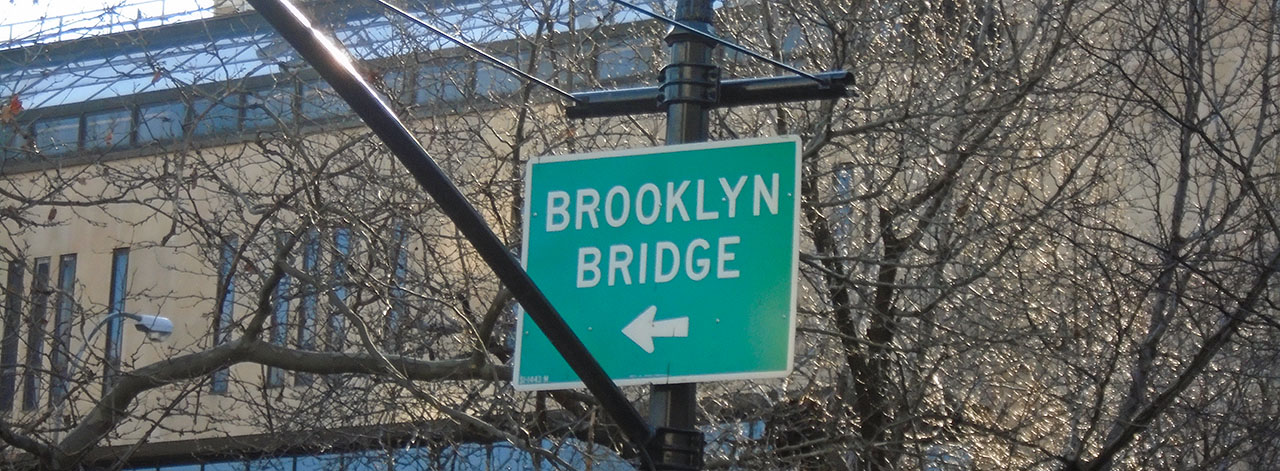 An image of Brooklyn Bridge street sign