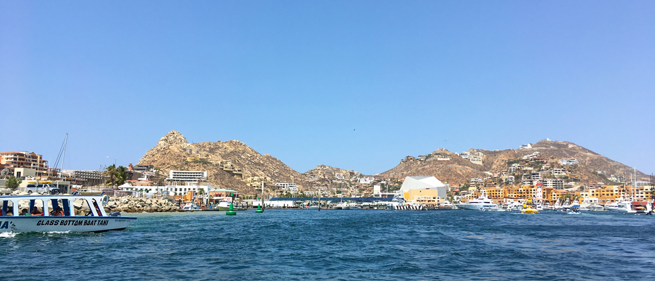 An image of Cabo san Lucas from the sea