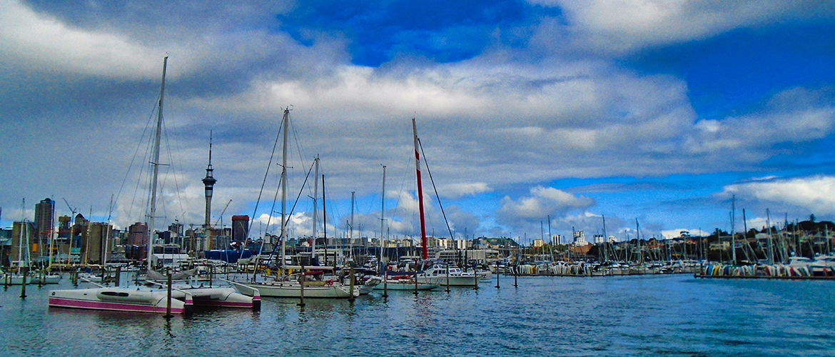 An image of Auckland from the see