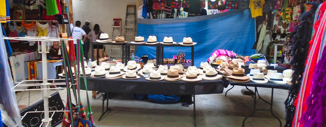 An image of Panam hats from the nearby store