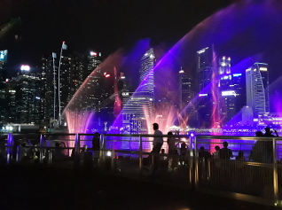 Another view on to Marina Bay at night