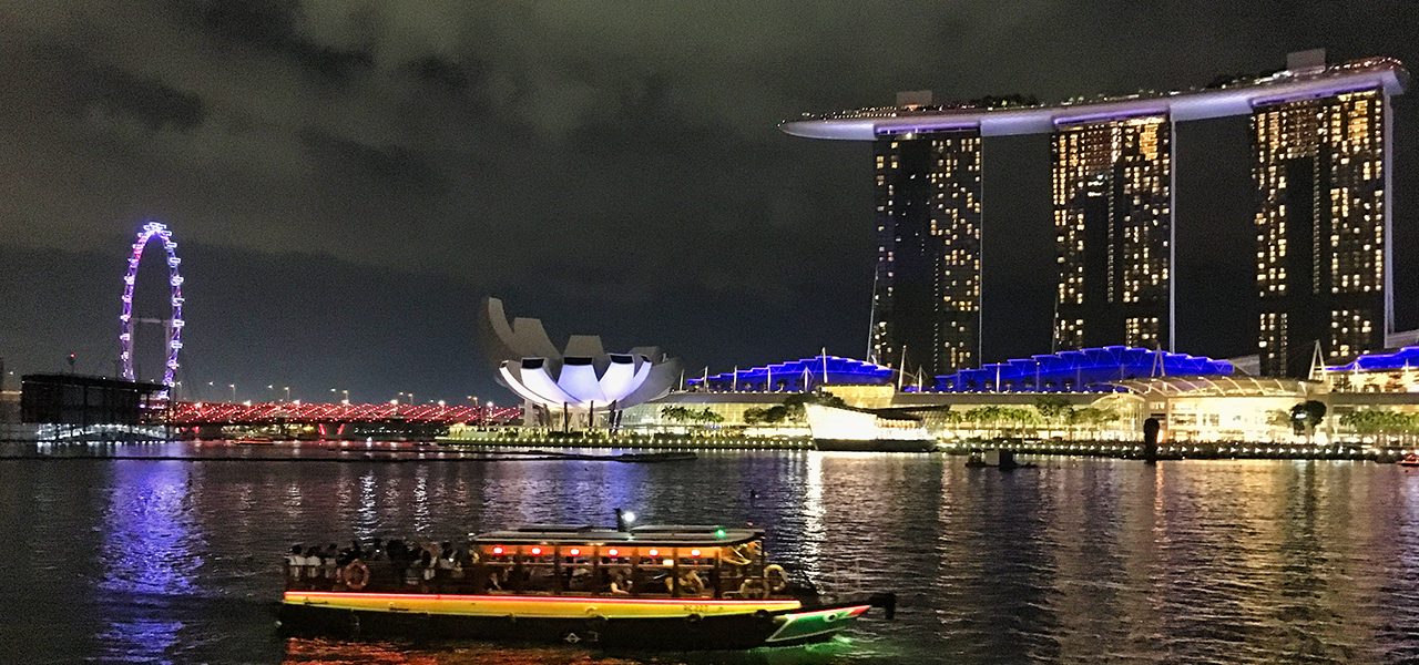An image from Singapore at night