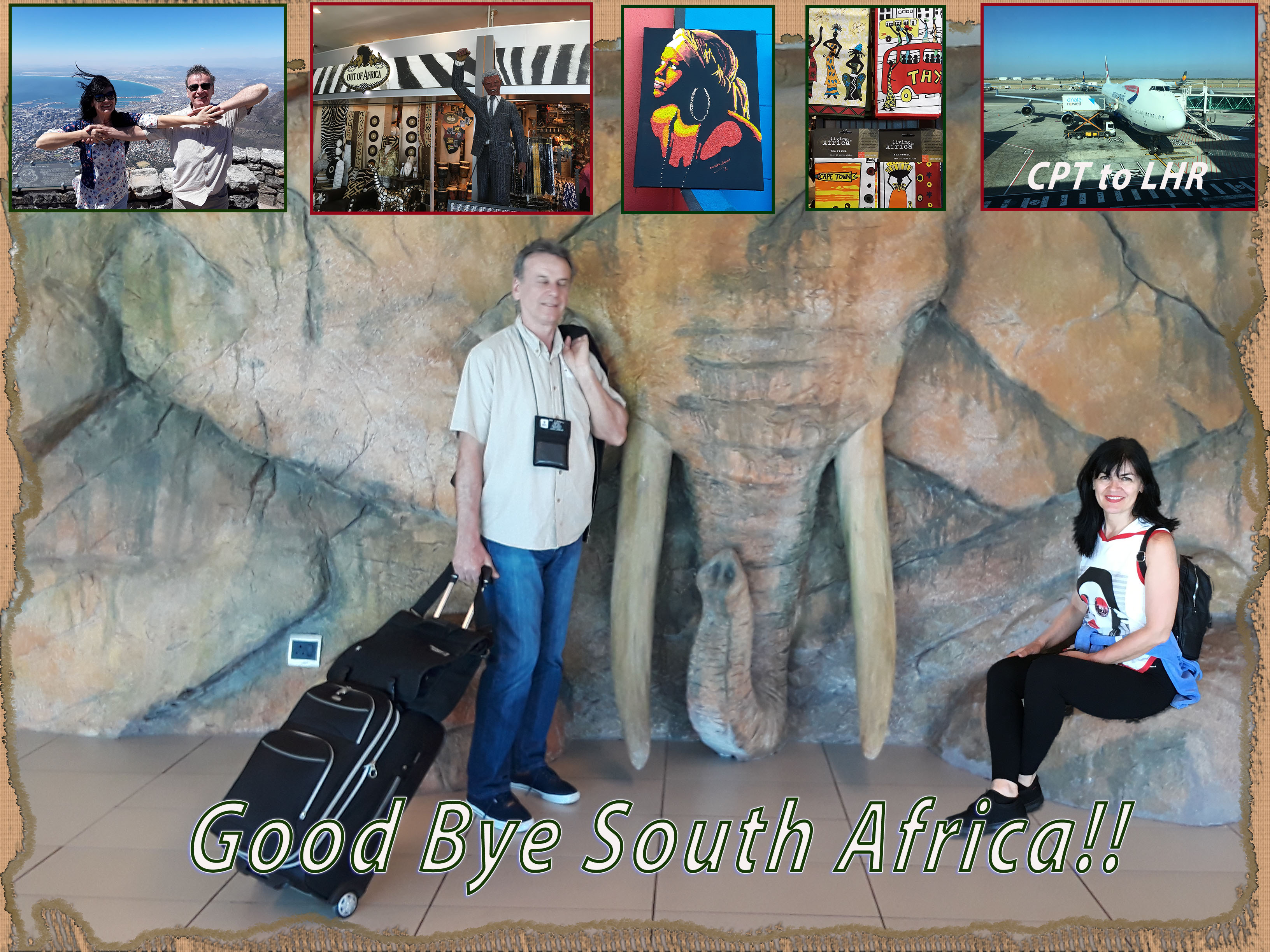 The photoshopped image from Cape Town airport before the departure to London
