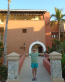Me at the entrance in one of beautiful villas