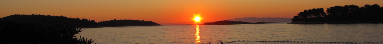 The sunset on the island Mljet Croatia